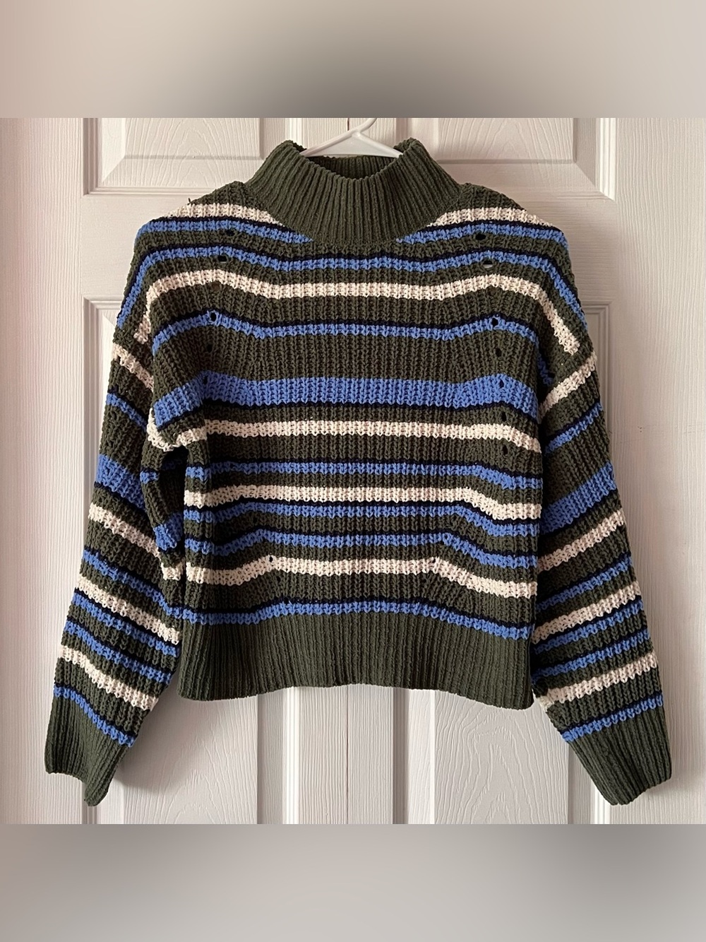 Freshman 1996 Striped Knit Mock Neck Sweater